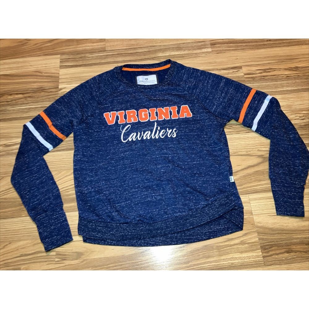 Virginia Cavaliers Sweatshirt Womens Small Blue Long‎ Sleeve UVA Wahoos NCAA